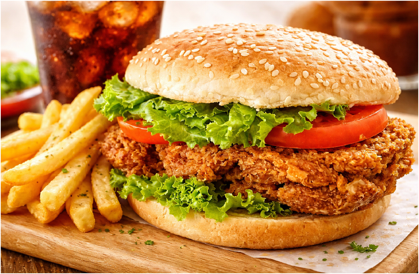 BURGER DE POULET PANÉ « LE SUPER KING » (*12)