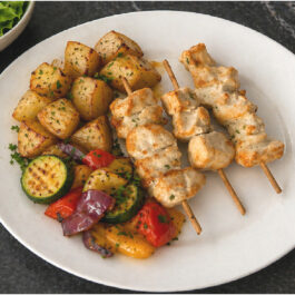 CUBES DE POULET SUR BROCHETTES « À LA FRANÇAISE » (*10)