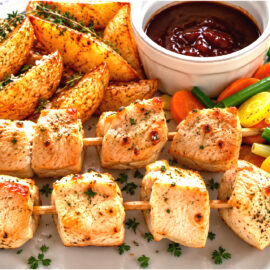 CUBES DE POULET SUR BROCHETTES « À LA FRANÇAISE » (3 LBS)