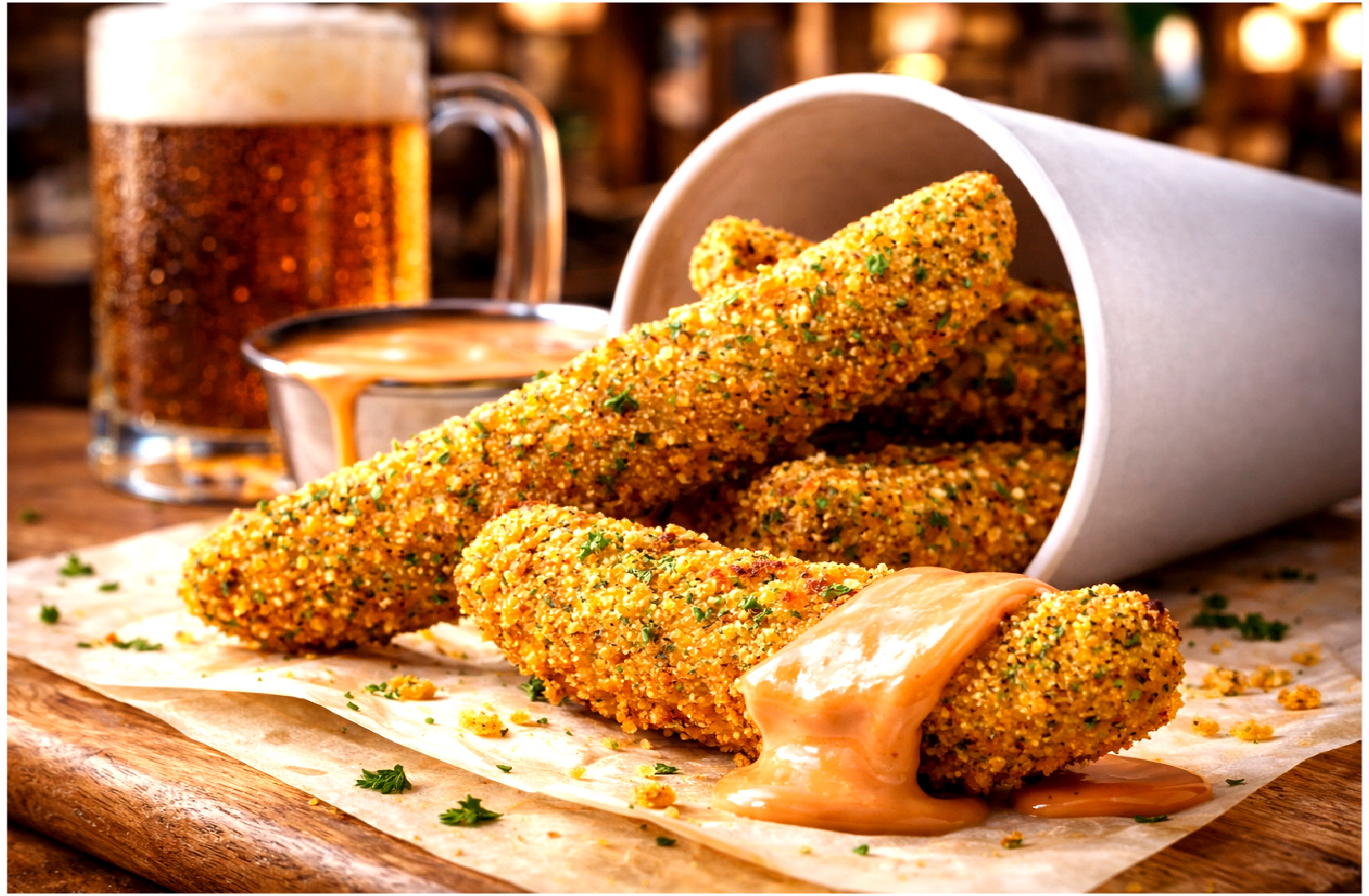 CORNICHONS PANÉS « STYLE PUB » (*25)