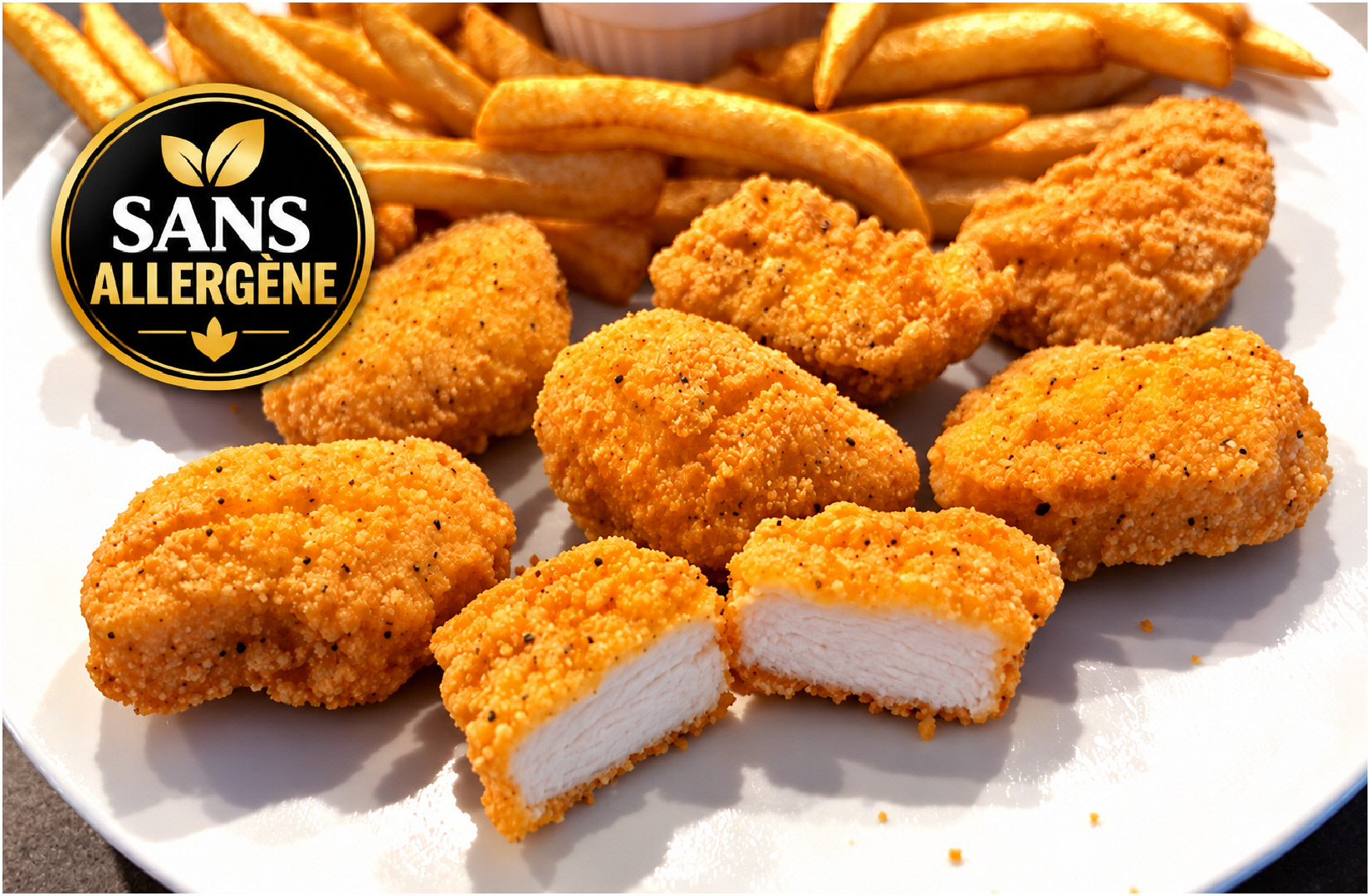 CROQUETTES DE POITRINE DE POULET CUITES « SANS ALLERGÈNE » (3 LBS)