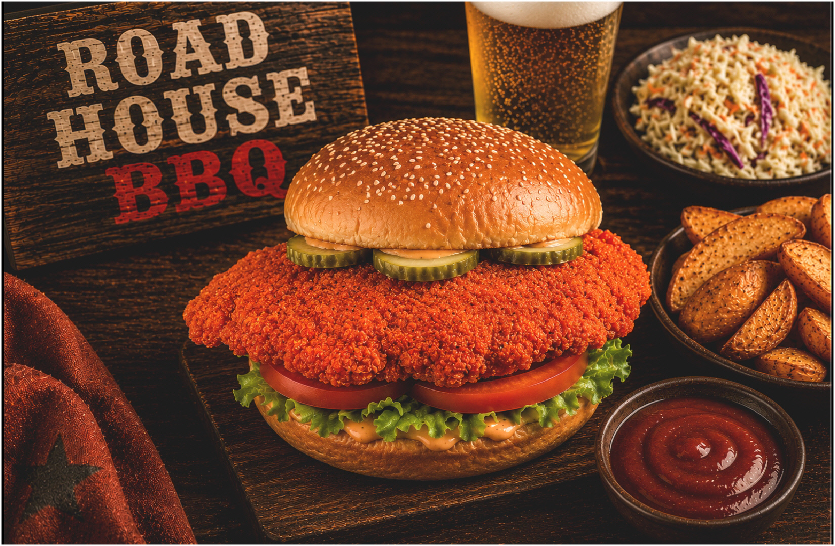 POITRINE DE POULET PANÉES "ROADHOUSE BBQ" (*12)