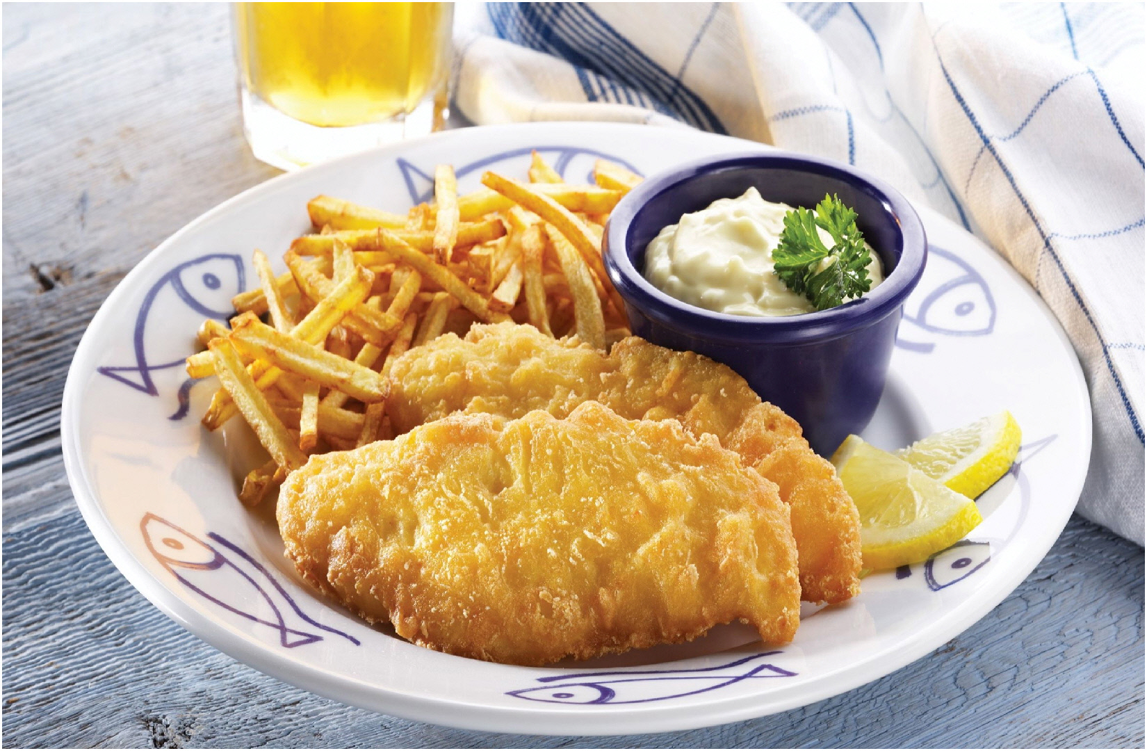 FISH AND CHIPS D&rsquo;AIGLEFIN ENROBÉ « À LA BIÈRE » (6)